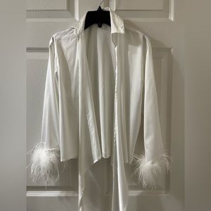 Shop Rumours Feather trim top